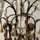 Louis XV style cage chandelier with pendants and drop of water XX century