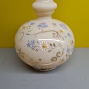Antiquer Victorian painted beige Opaline vase Czechoslovakia,  from around 1900.