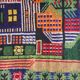 Afghan carpet 80s MOTIF VILLAGE IN PRINTEMPS 85x148cm