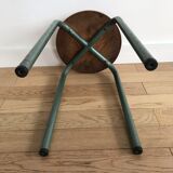 Vintage metal and wood industrial stool
