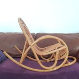 Fauteuil à bascule bambou et rotin pour enfant