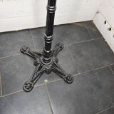 High table with cast iron legs and solid oak top