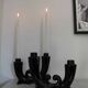 Pair of Art Deco candle holders in black ceramic