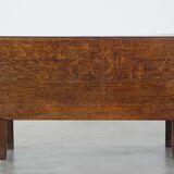 Table à manger à abattants en chêne antique de la fin du 19e siècle