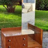Art deco dressing table in golden blond mahogany from the 30s