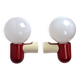 Pair of Allibert 70s space age plastic wall lamps