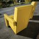 Pair of armchairs in sunny yellow leather