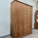 Meuble de métier à clapets en chêne, rénové