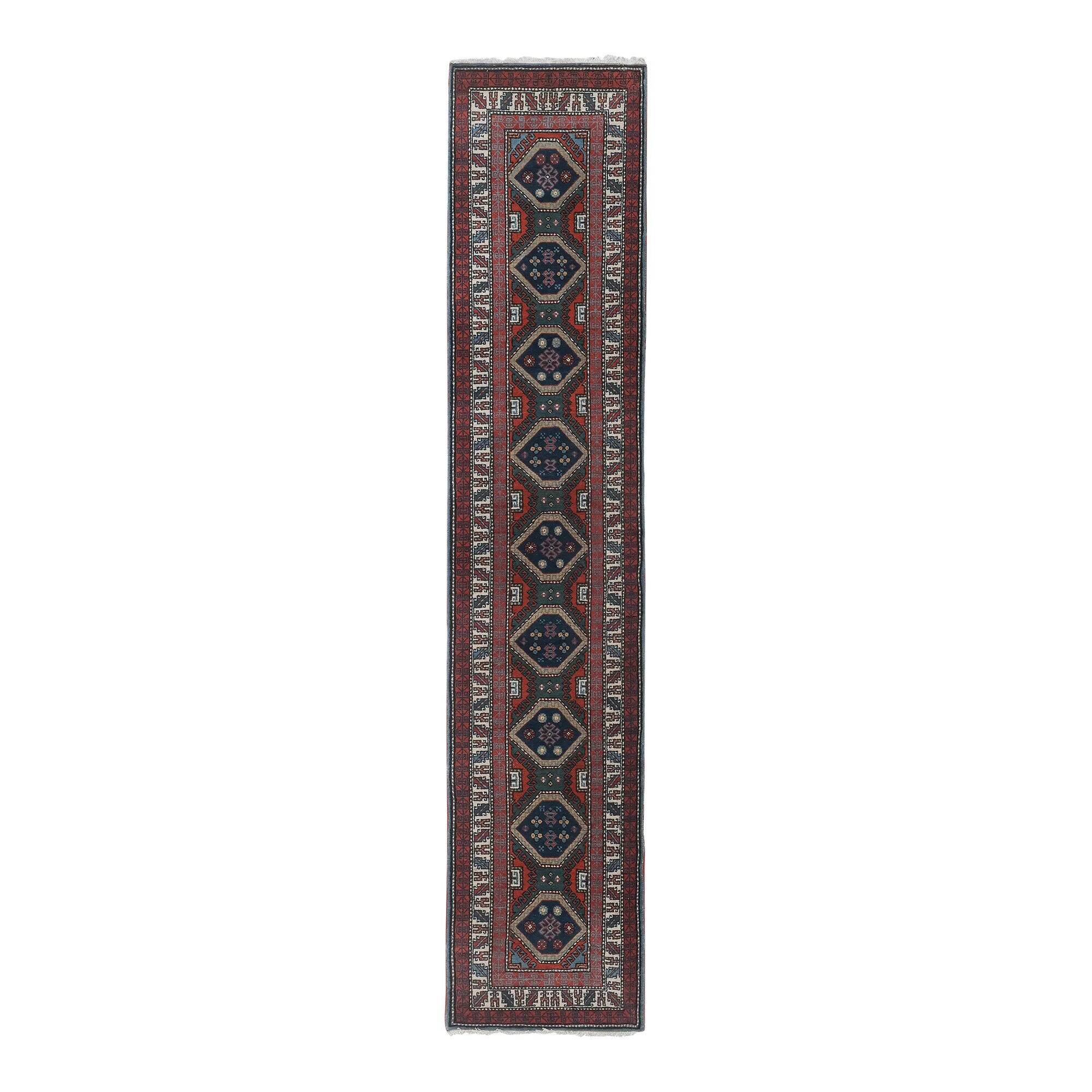 Vintage Turkish hallway rug 66x316 cm