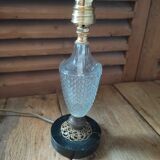 Bedside desk lamp glass molded diamond spikes marble base dp 1022234