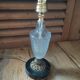 Bedside desk lamp glass molded diamond spikes marble base dp 1022234
