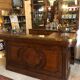 Oak counter bar and its back bistro glass bar 1900s/1930s