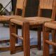 Ensemble de 5 chaises en chêne et jonc dans le goût de Charles Dudouyt 1950’s