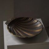 Danish Art Deco decorative shell bowl in bronze, 1930s–1940s.