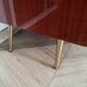 Vintage chest of drawers 3 drawers - varnished teak - Scandinavian style - retro patterns - 60s