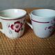 Duo coffee cups Art Deco Sarreguemines Denise & Badonviller Roses collection