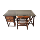 Bamboo desk and armchair, rattan 70s/80s
