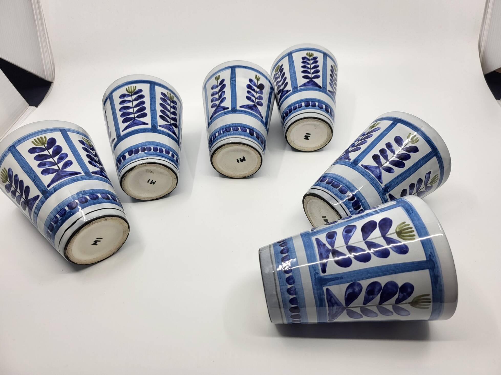Roger Capron Ceramic Cups/Mugs (Set of 6) 1970 Vintage