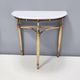 Pair of Nightstands / Console Tables with Marble Tops and Brass Legs, Italy