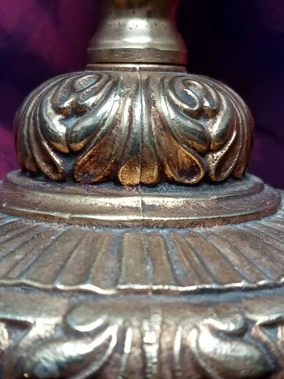 Table lamp in spelter and onyx