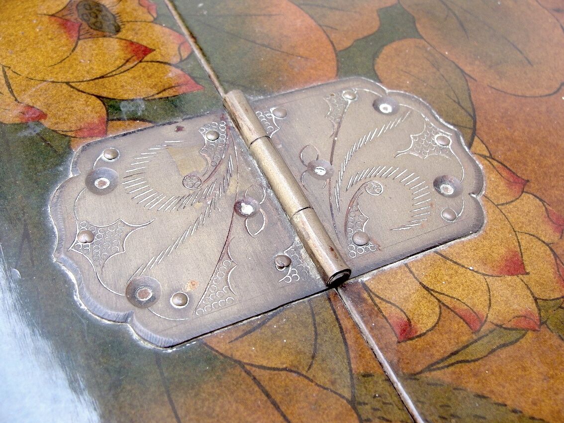 Vintage wood and metal chest