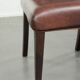 Set of 6 cognac-coloured cow leather Chesterfield dining chairs