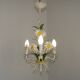 French Vintage Tied Bouquet Style Daisy Flower 3 Light Chandelier