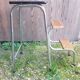 Vintage formica wood metal leg step stool