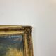 19th century gilded wooden trumeau with romantic scene - 69cm x 140cm