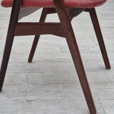 1960s, Danish chair by Farstrup, original condition, solid teak wood, leather.