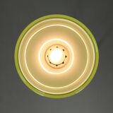 Big Green Mid-century Italian Brass and Glass Pendant Lamp