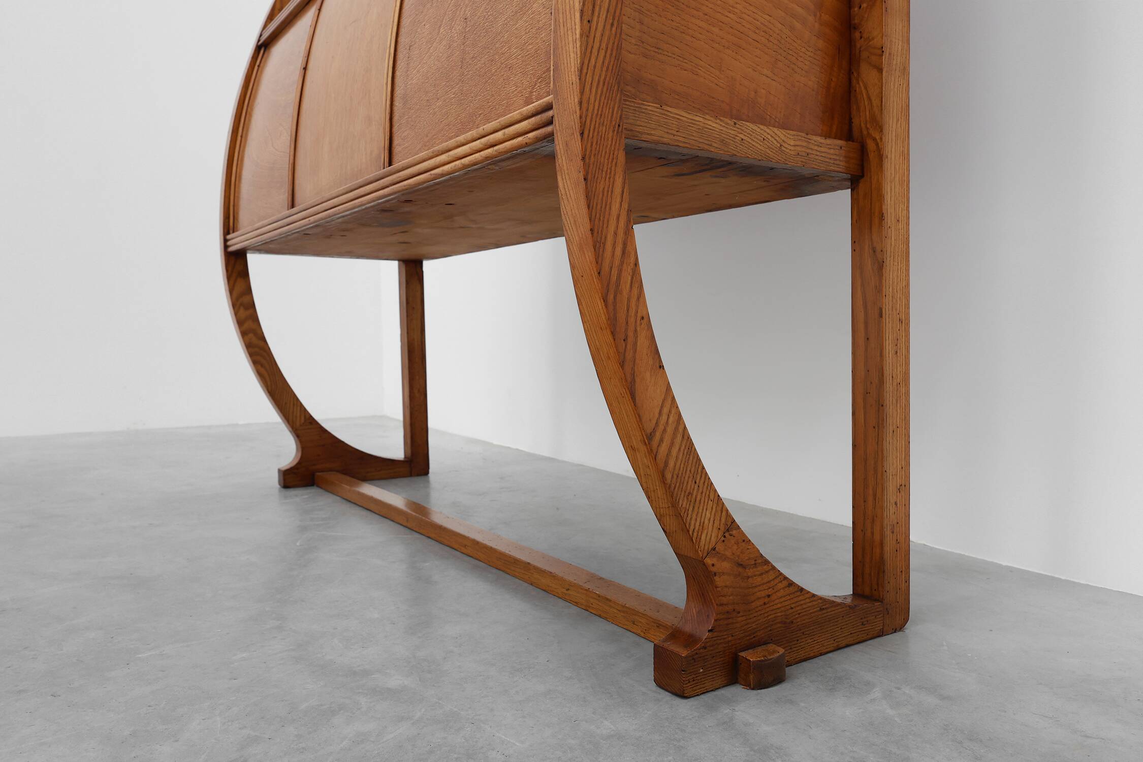 Art Deco buffet, planter or liquor cabinet in wood with mirror, France 1920