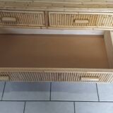 Vintage rattan chest of drawers