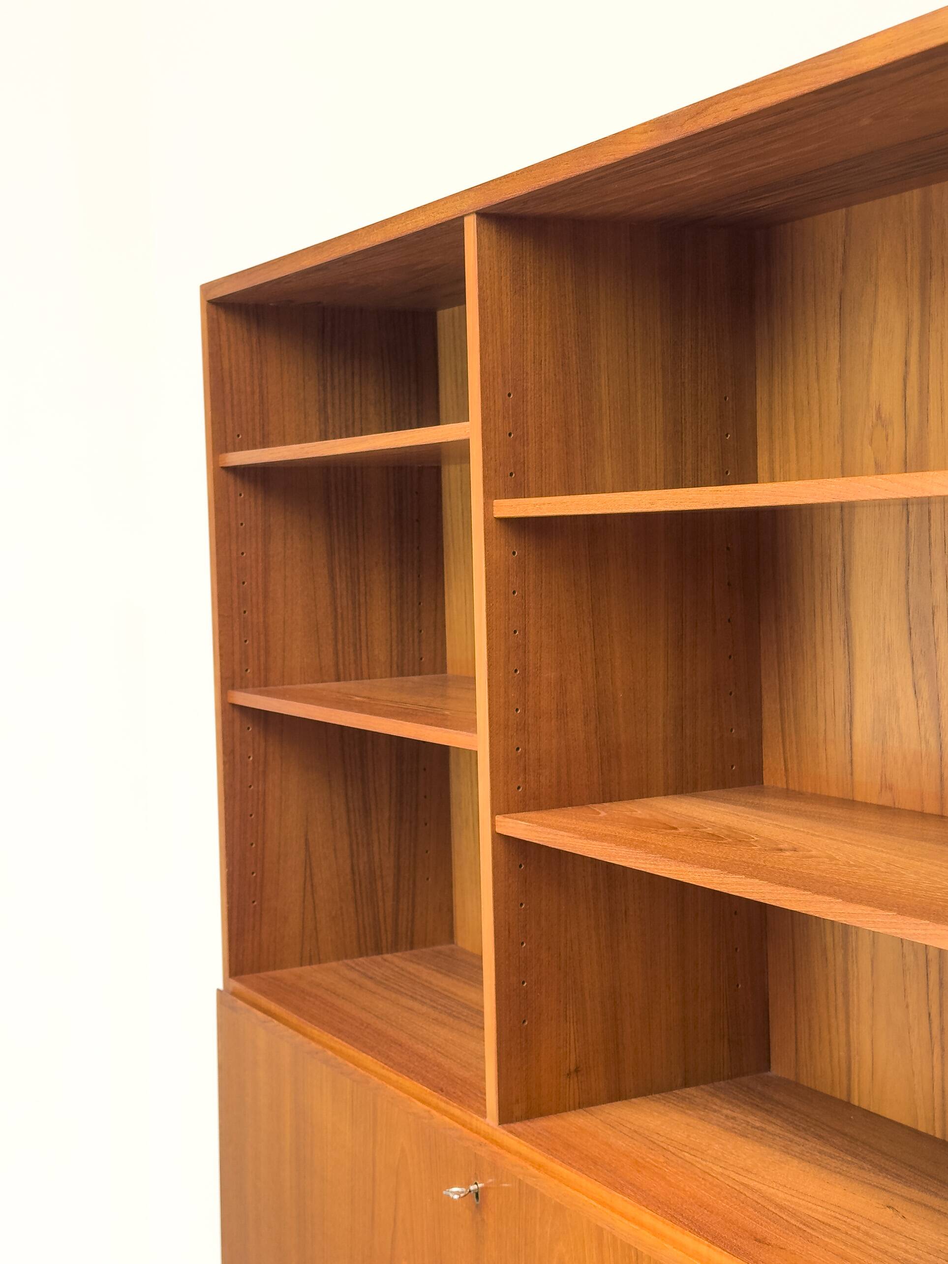 Vintage Teak Bookcase with Desk from Omann Jun, 1960s