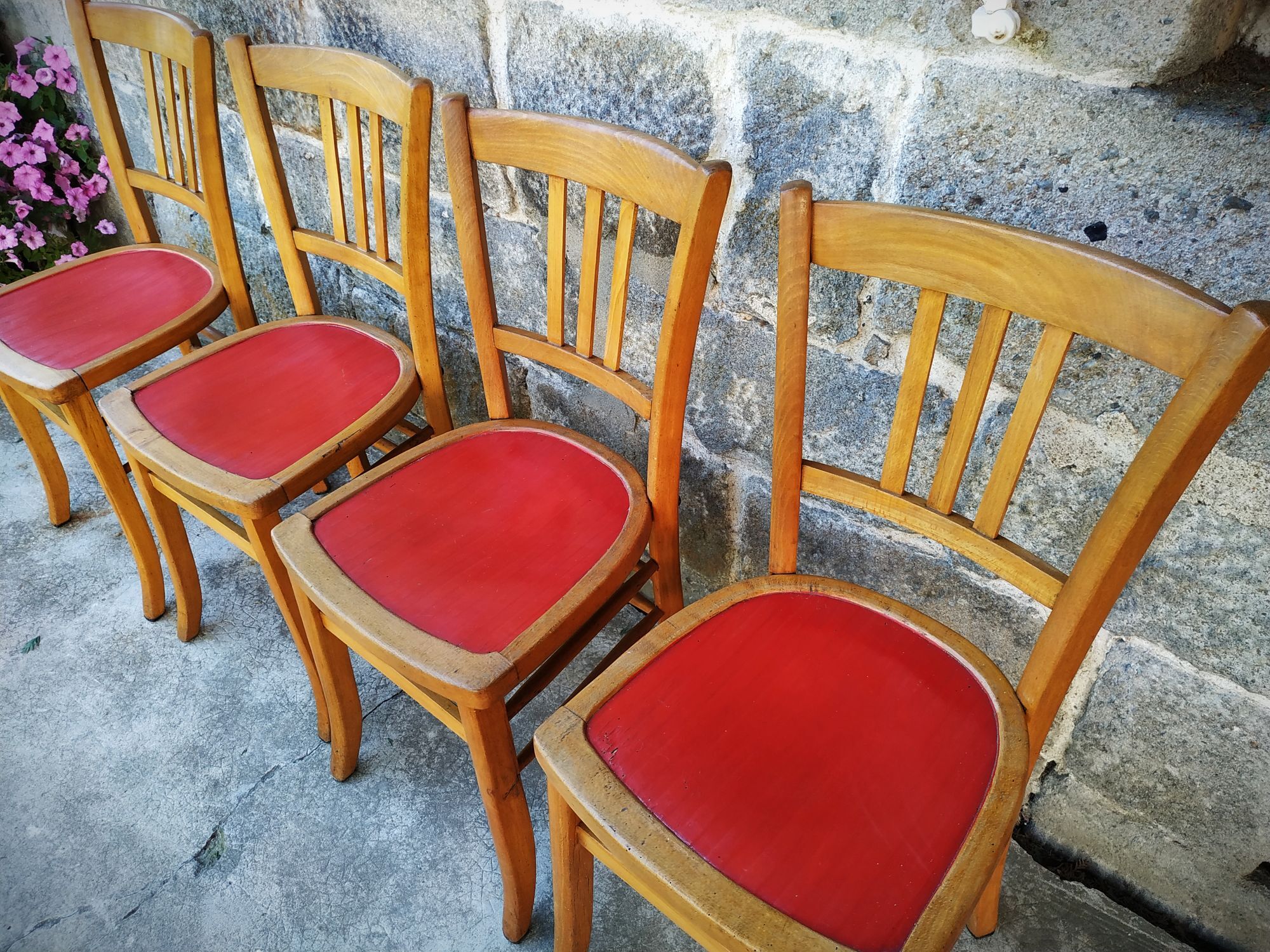 Set of four bistro chairs
