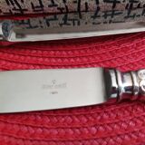 Set of 12 small knives in silver metal and stainless steel from the Ravinet d'Enfer Paris brand