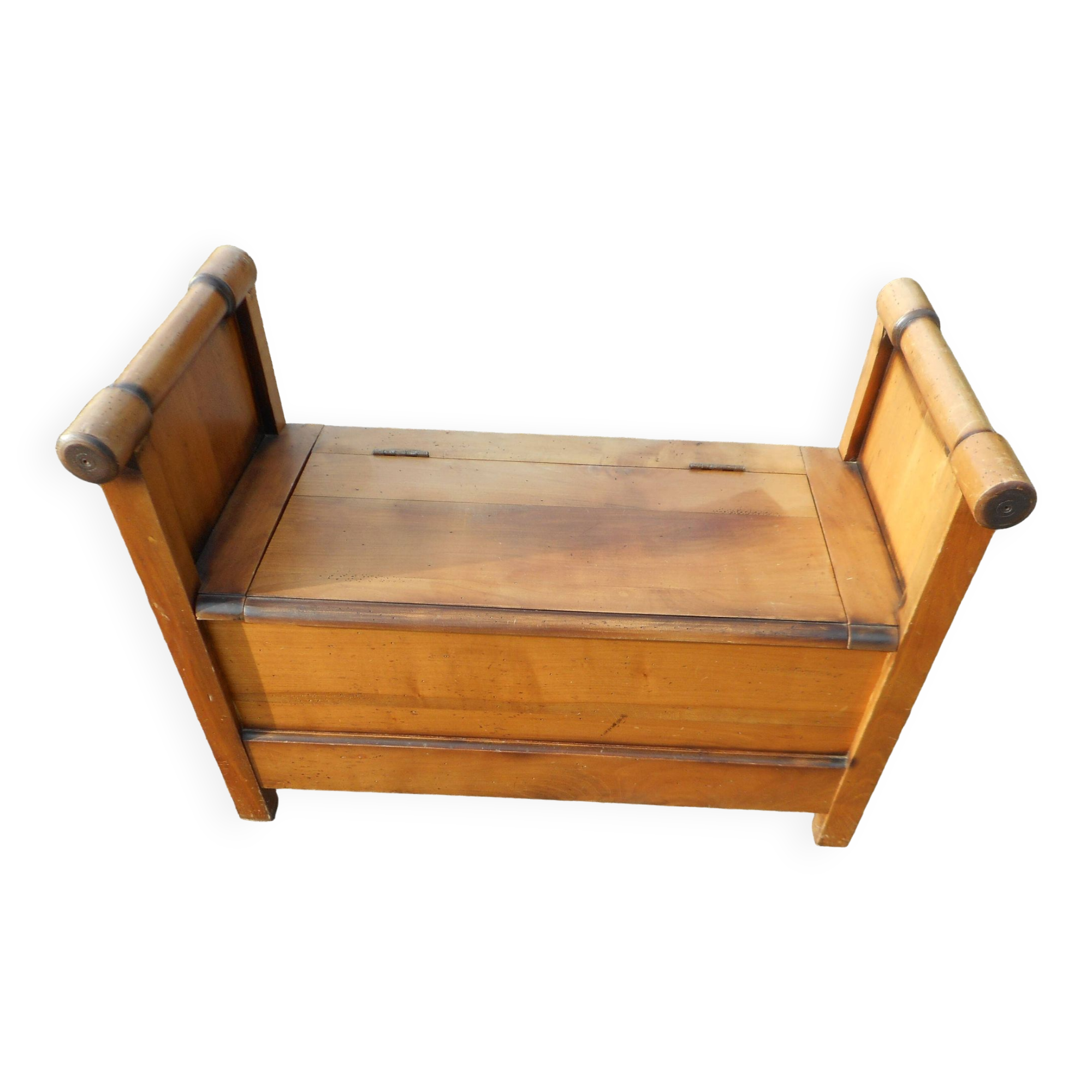 vintage solid wood chest bench (birch)