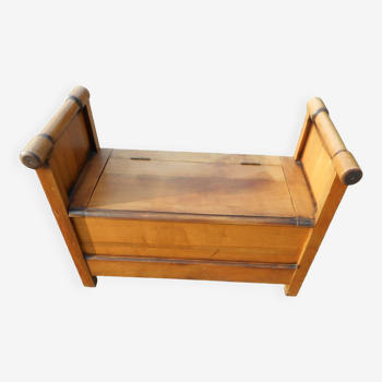 vintage solid wood chest bench (birch)