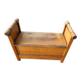 vintage solid wood chest bench (birch)