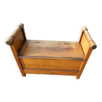 vintage solid wood chest bench (birch)