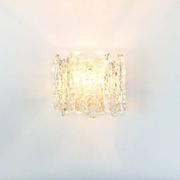 Pair Of Mid Century Ice Glass Wall Lamps From Kalmar Franken, Austria,1960s