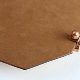 Art Deco Mirrored Glass and Copper Tray, Belgium ca. 1920