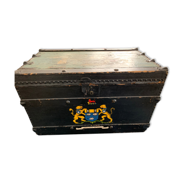 Antique painted English naval chest