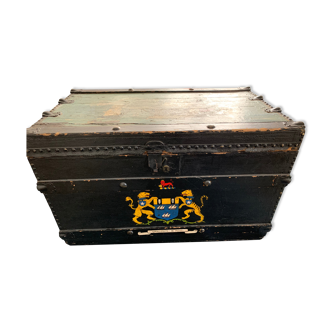 Old painted english marine chest