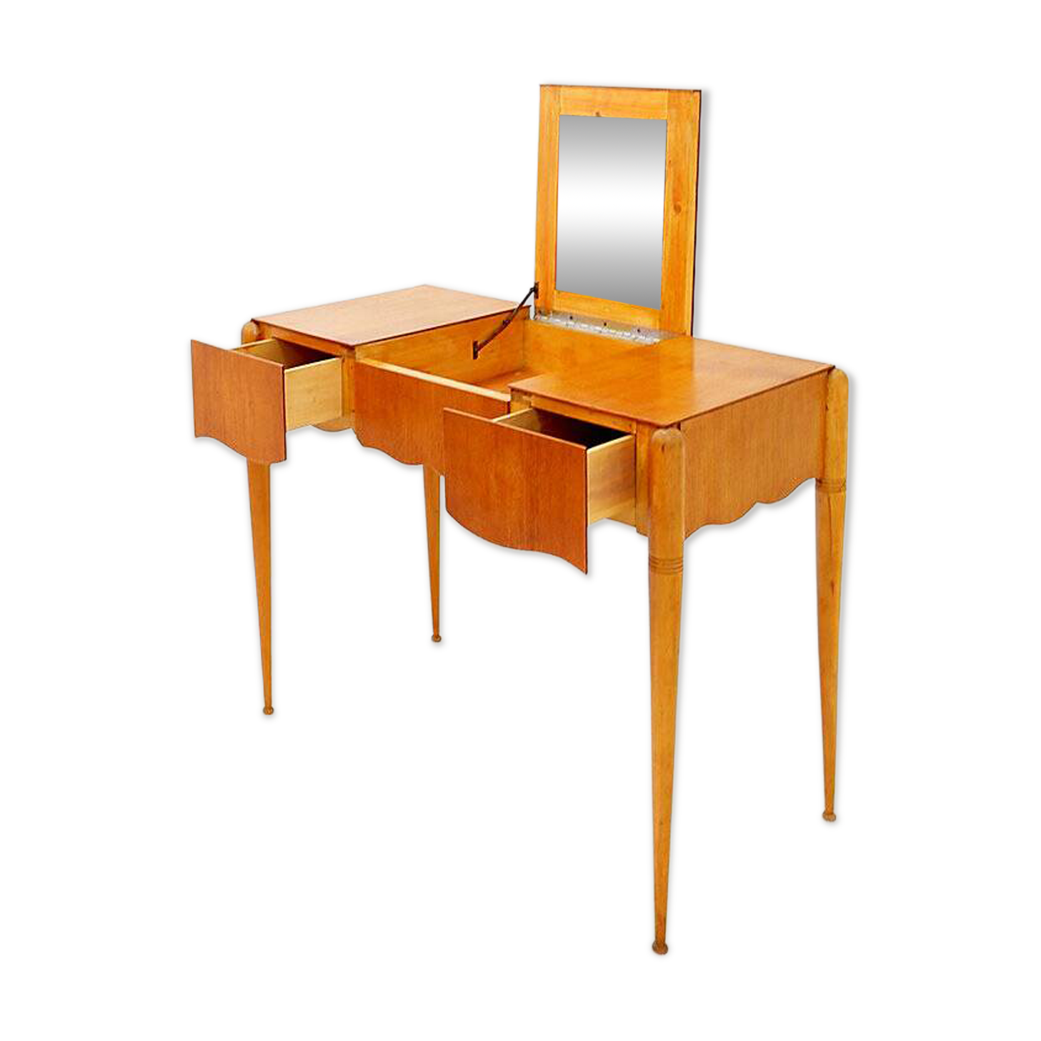 Dressing table with mirror, drop leaf and drawers - 20th century