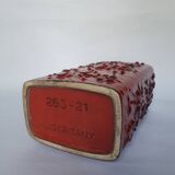 Red ceramic vase Scheurich Germany 70s