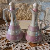 table server oil, vinegar, mustard, salt and pepper shakers with tray