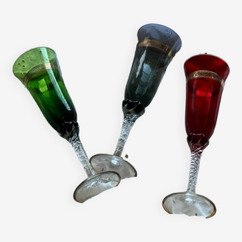 Murano glass champagne flutes