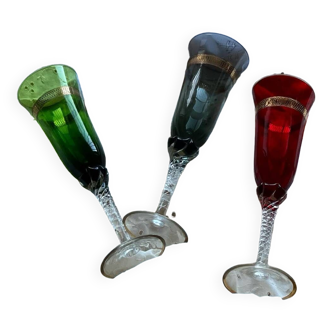 Murano glass champagne flutes