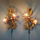 Large pair of brass wall sconces, Maison Jansen, 1960-70.